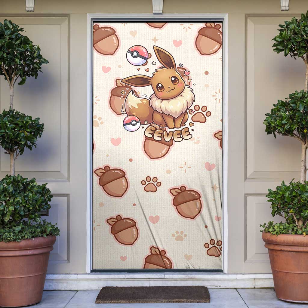 Eevee Door Cover Cozy Autumn Acorn Art