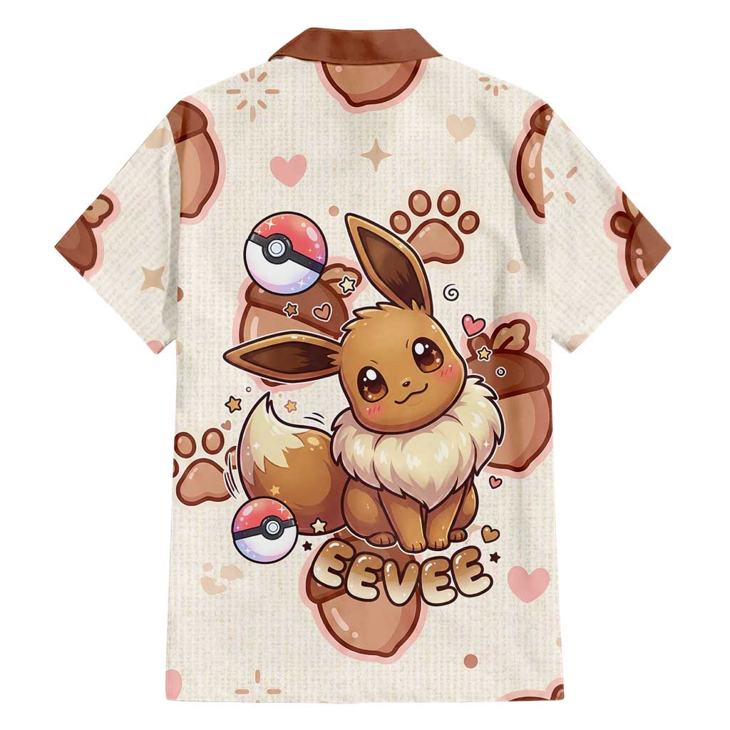 Eevee Family Matching Off Shoulder Maxi Dress and Hawaiian Shirt Cozy Autumn Acorn Art