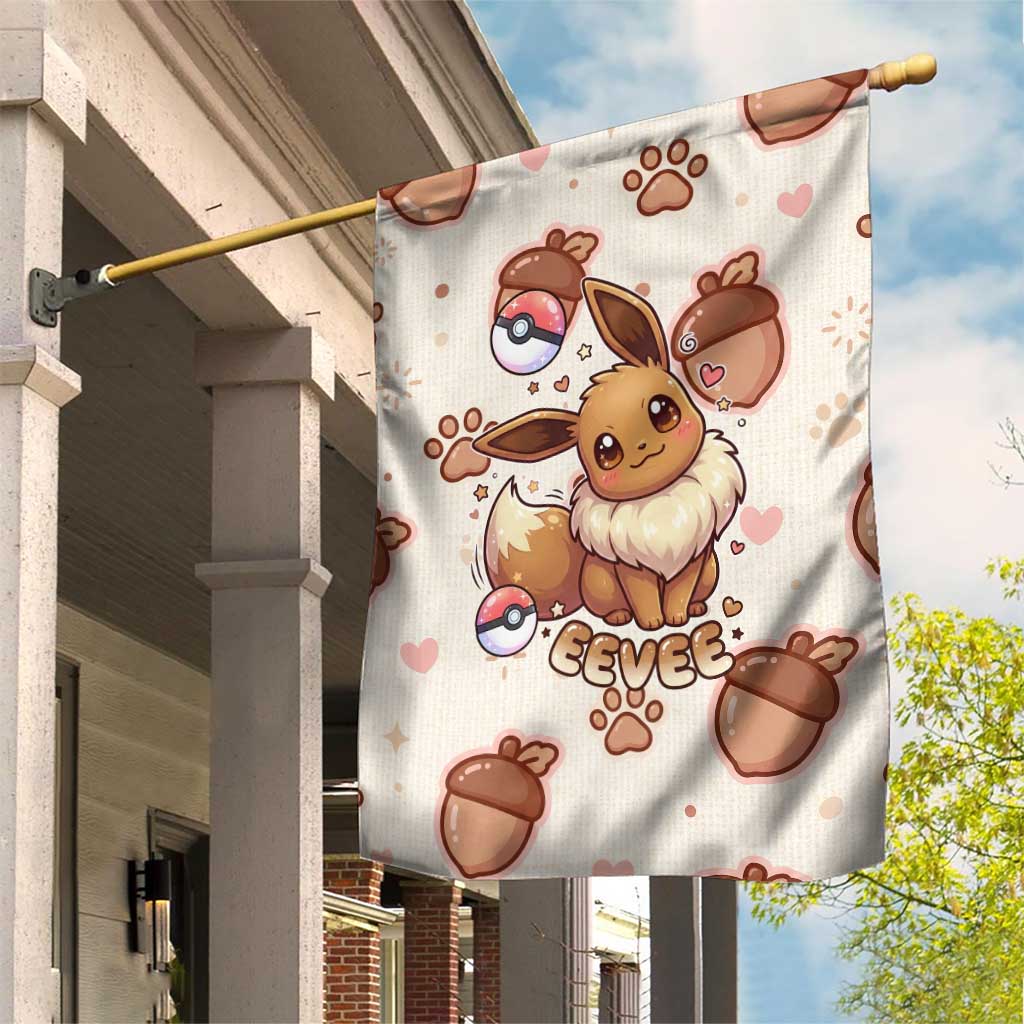 Eevee Garden Flag Cozy Autumn Acorn Art