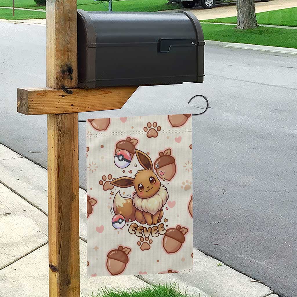Eevee Garden Flag Cozy Autumn Acorn Art