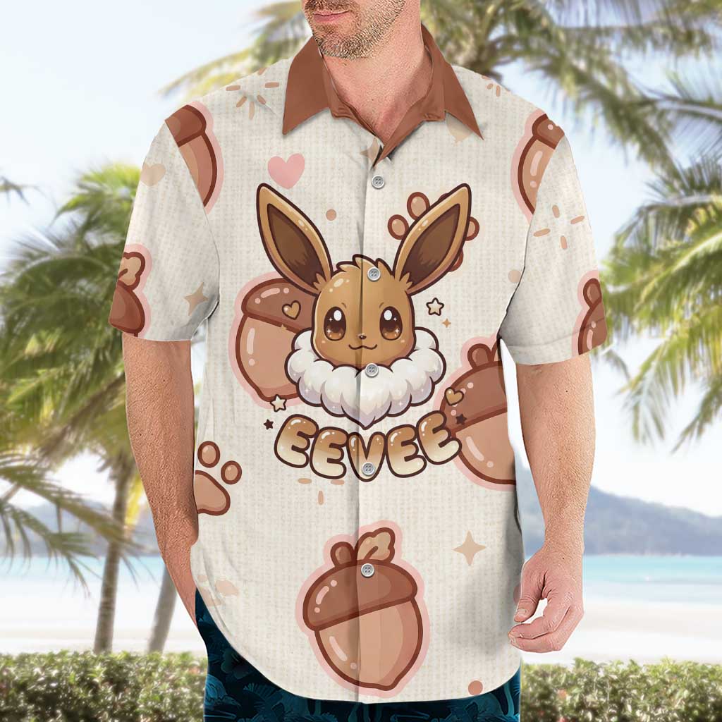 Eevee Hawaiian Shirt Cozy Autumn Acorn Art