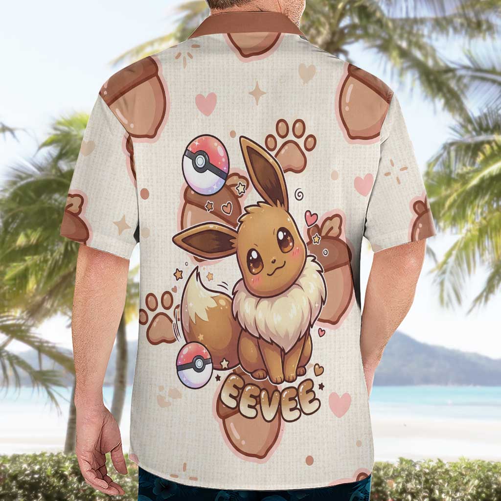 Eevee Hawaiian Shirt Cozy Autumn Acorn Art