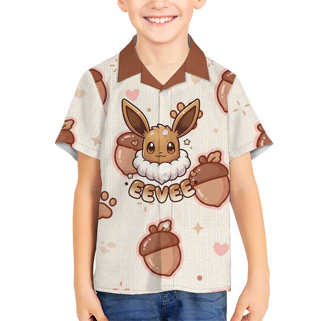 Eevee Hawaiian Shirt Cozy Autumn Acorn Art