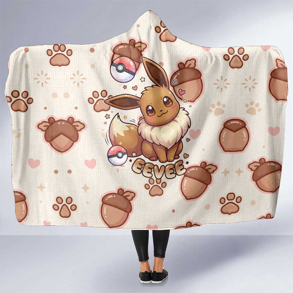 Eevee Hooded Blanket Cozy Autumn Acorn Art