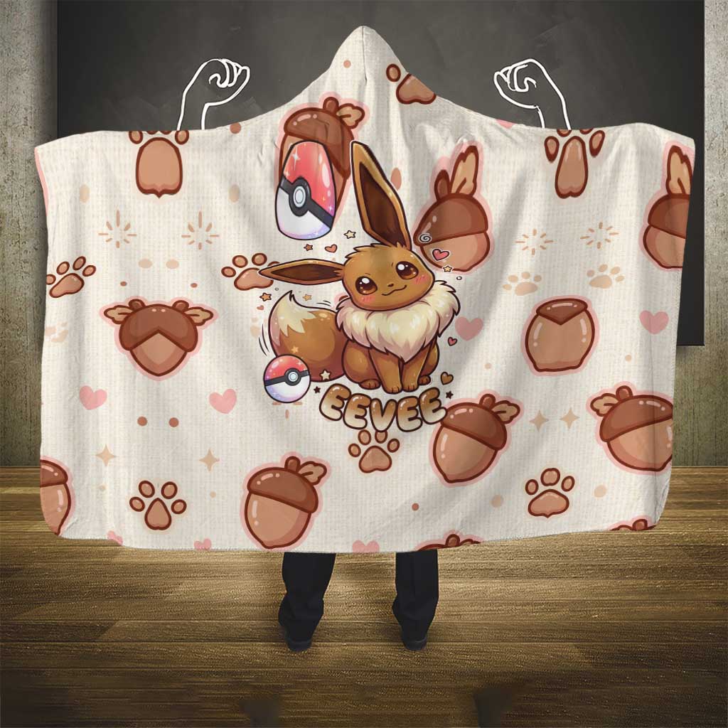 Eevee Hooded Blanket Cozy Autumn Acorn Art