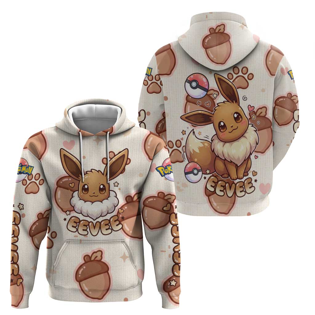 Eevee Hoodie Cozy Autumn Acorn Art