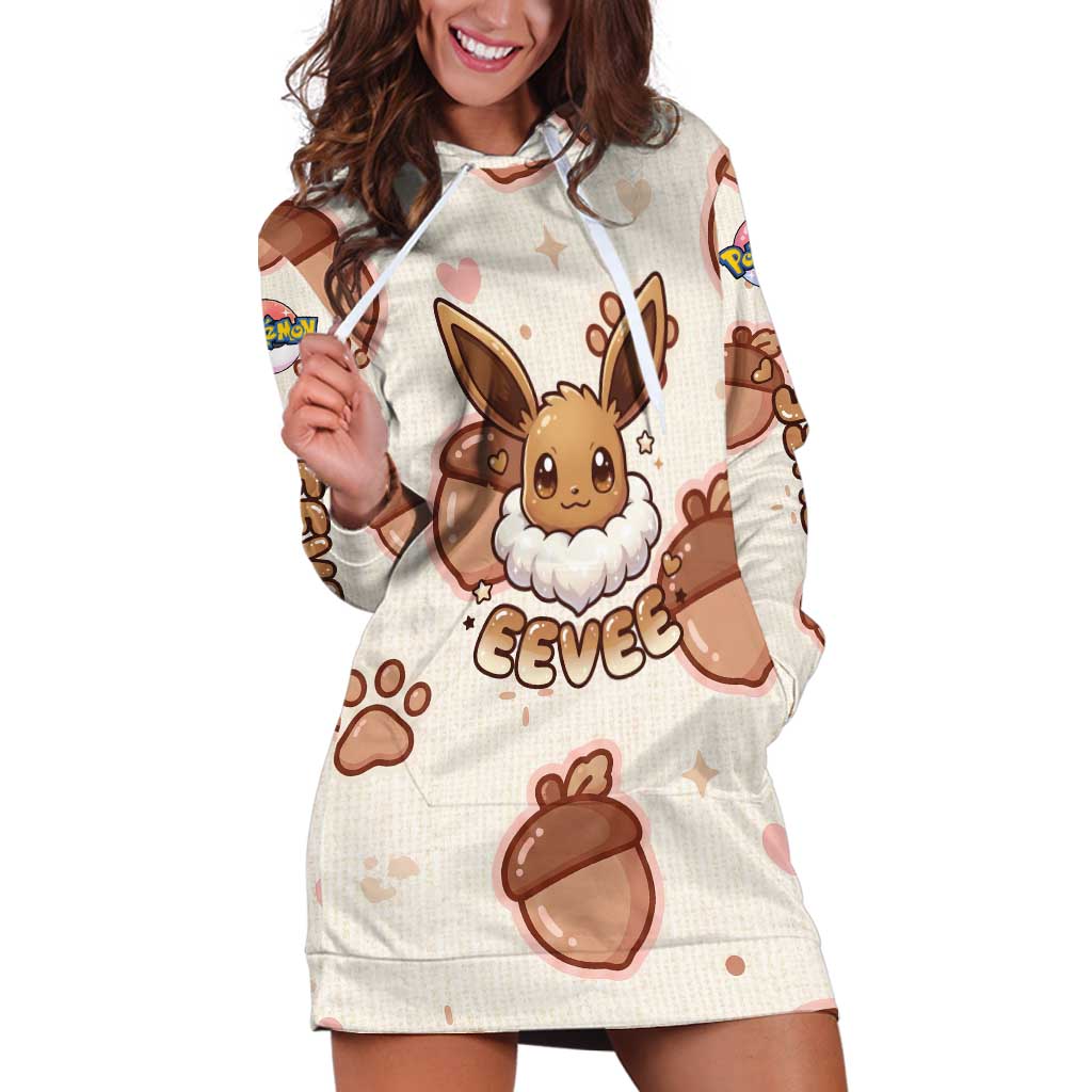 Eevee Hoodie Dress Cozy Autumn Acorn Art