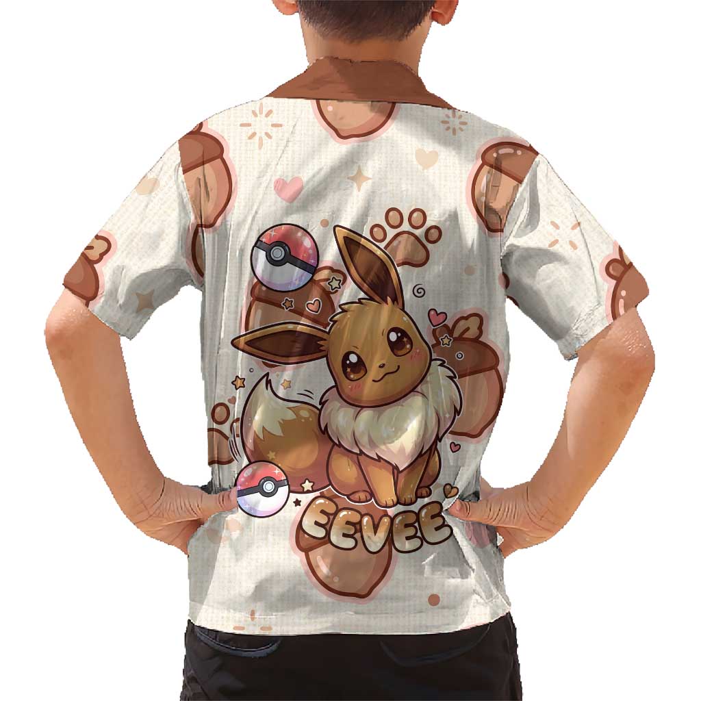 Eevee Kid Hawaiian Shirt Cozy Autumn Acorn Art