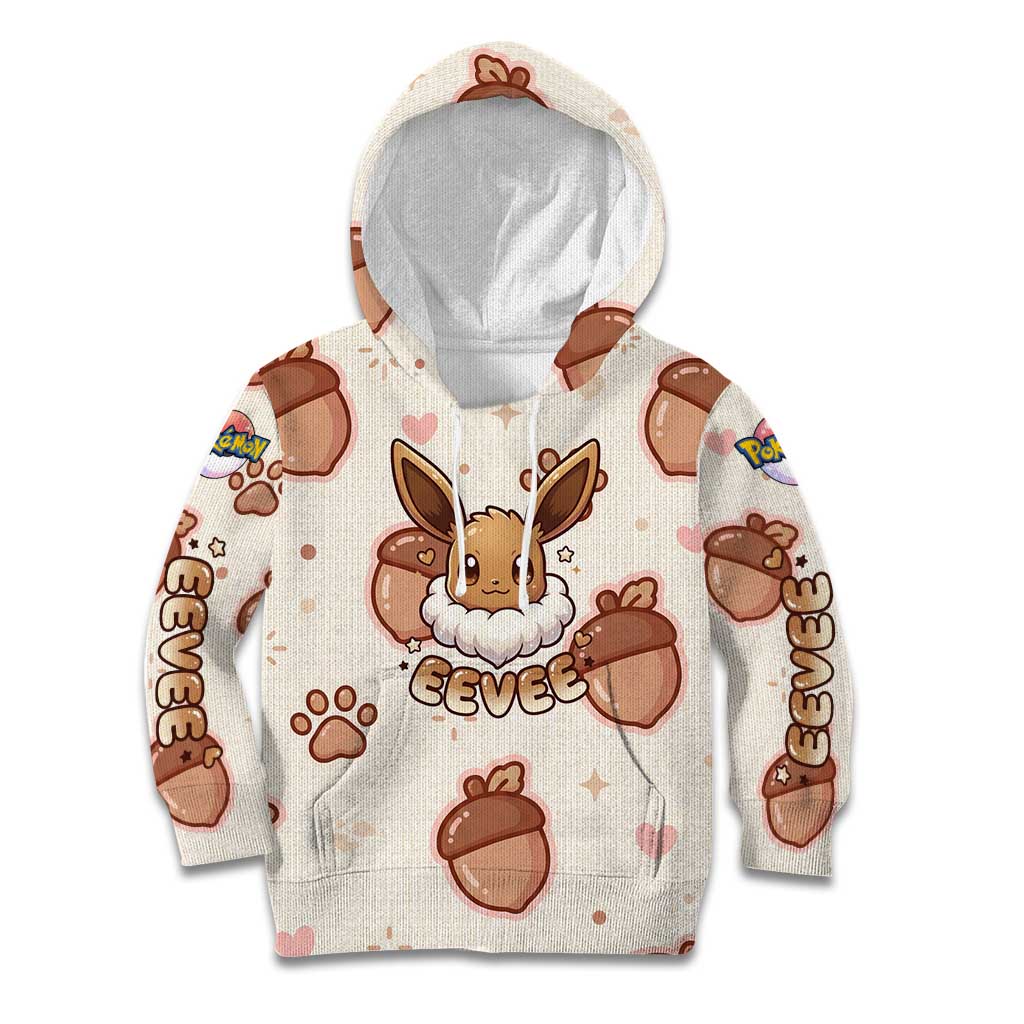 Eevee Kid Hoodie Cozy Autumn Acorn Art