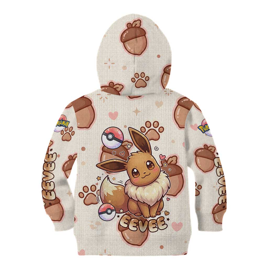Eevee Kid Hoodie Cozy Autumn Acorn Art