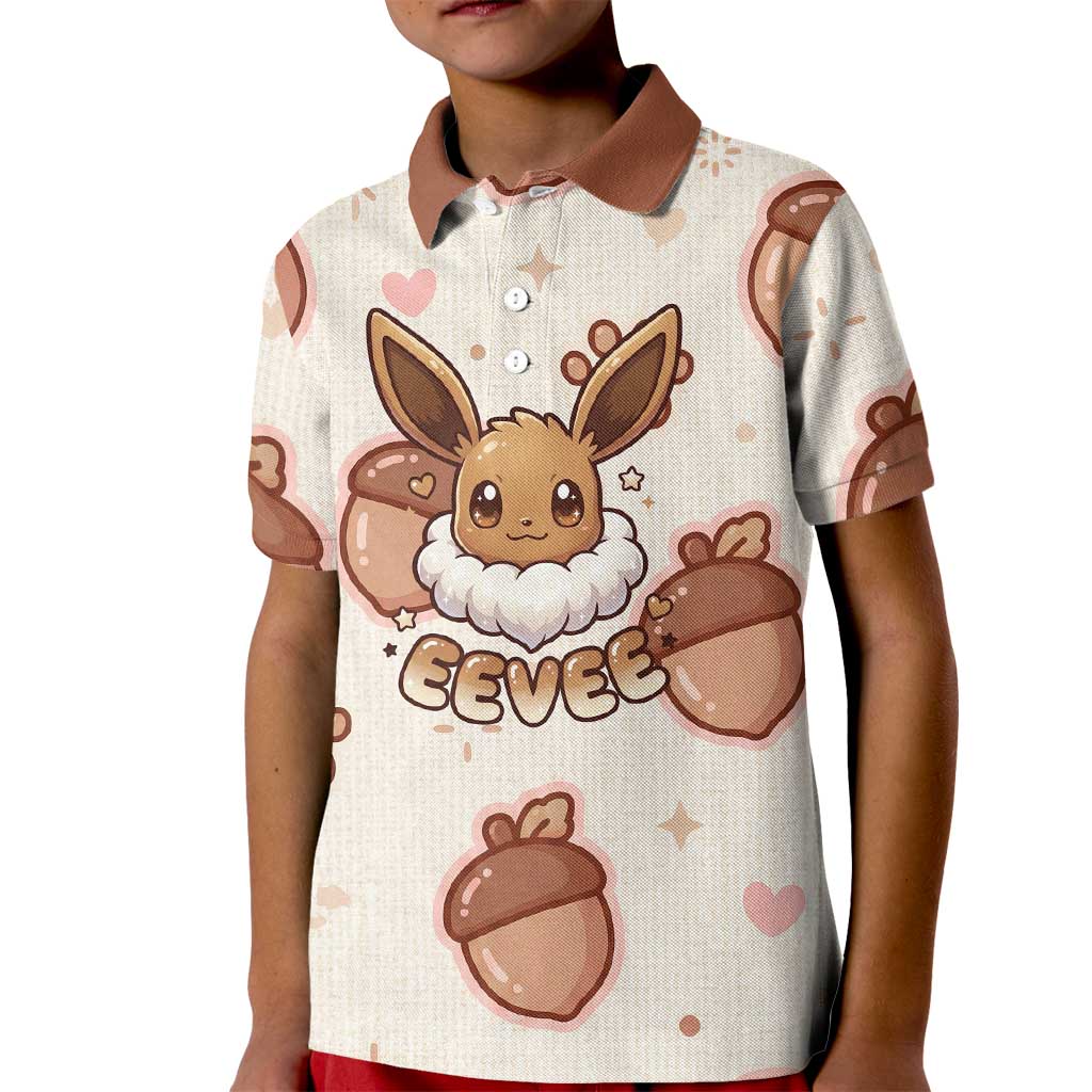 Eevee Kid Polo Shirt Cozy Autumn Acorn Art