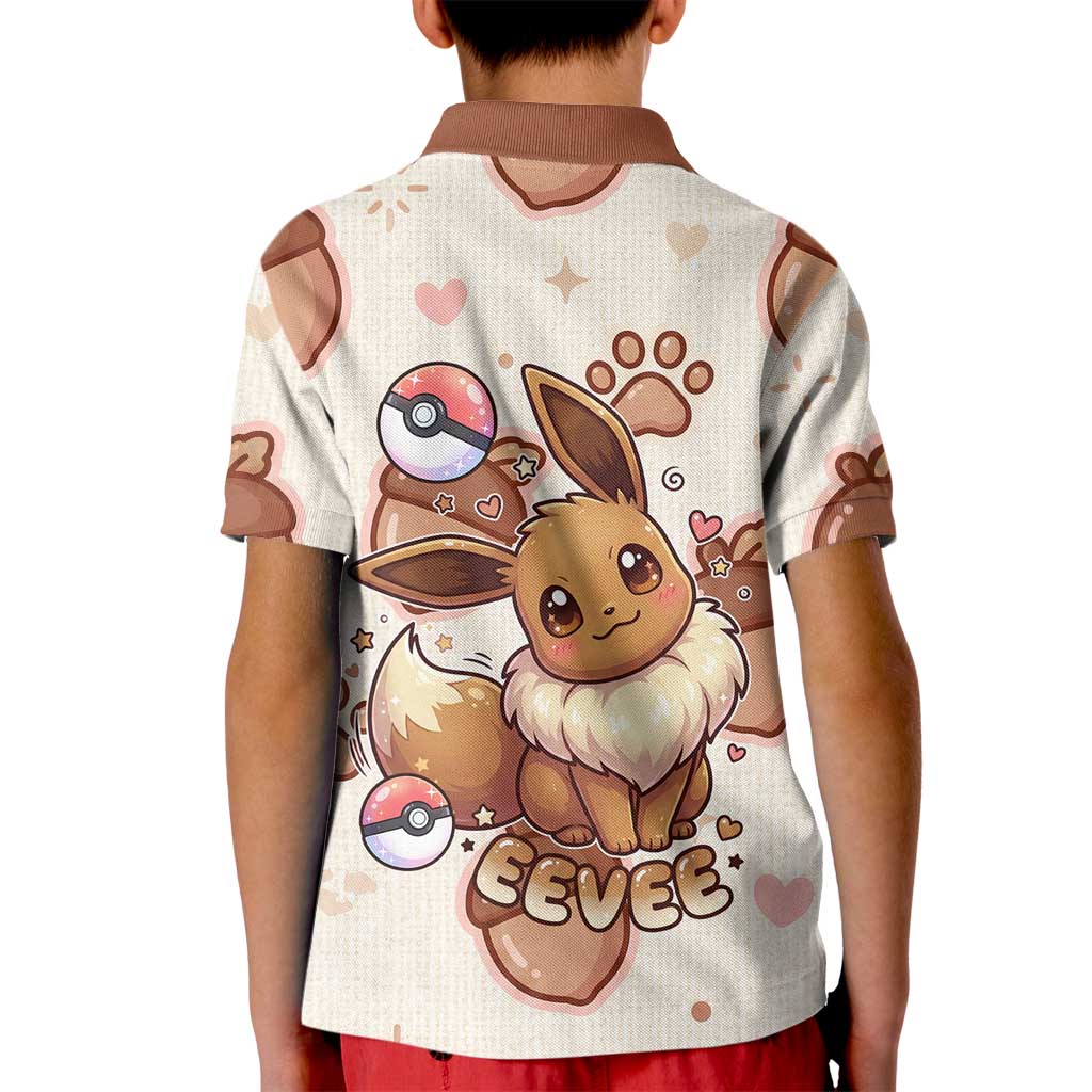 Eevee Kid Polo Shirt Cozy Autumn Acorn Art