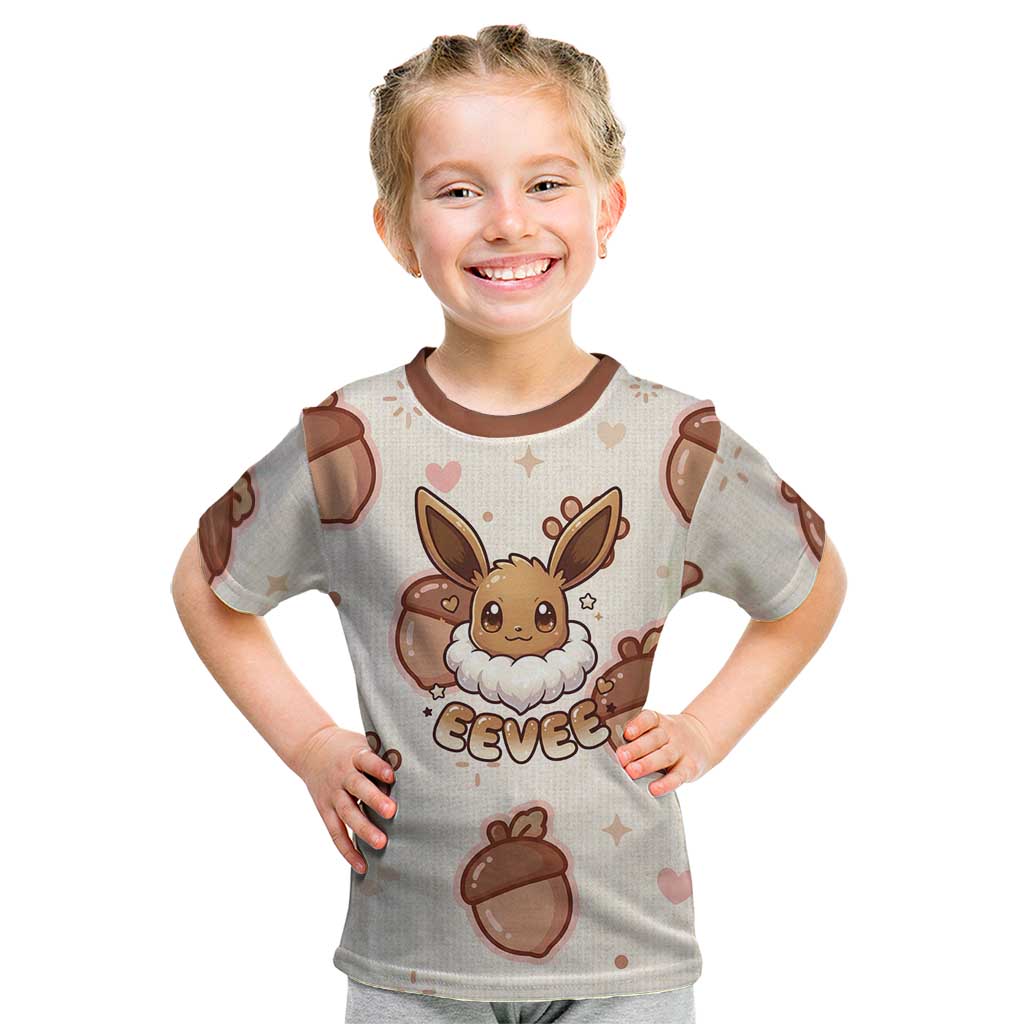 Eevee Kid T Shirt Cozy Autumn Acorn Art