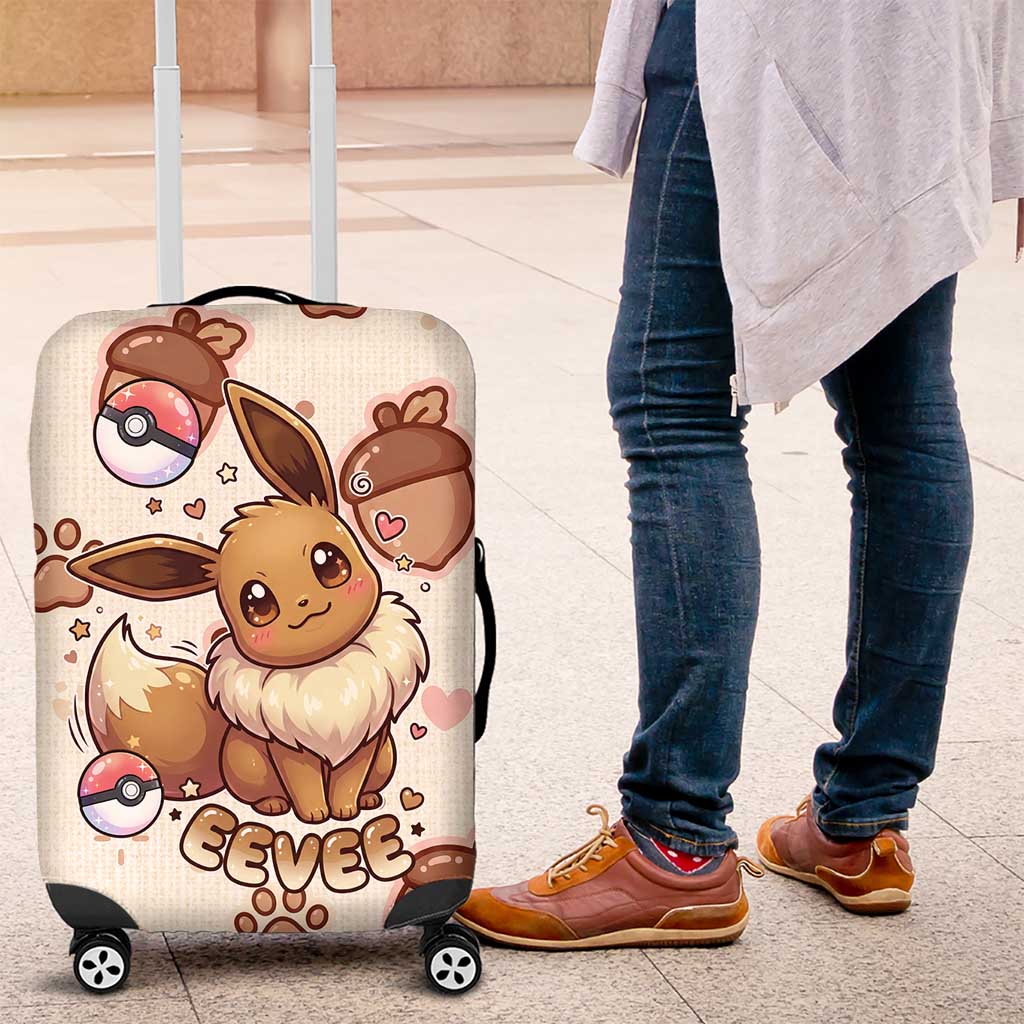 Eevee Luggage Cover Cozy Autumn Acorn Art
