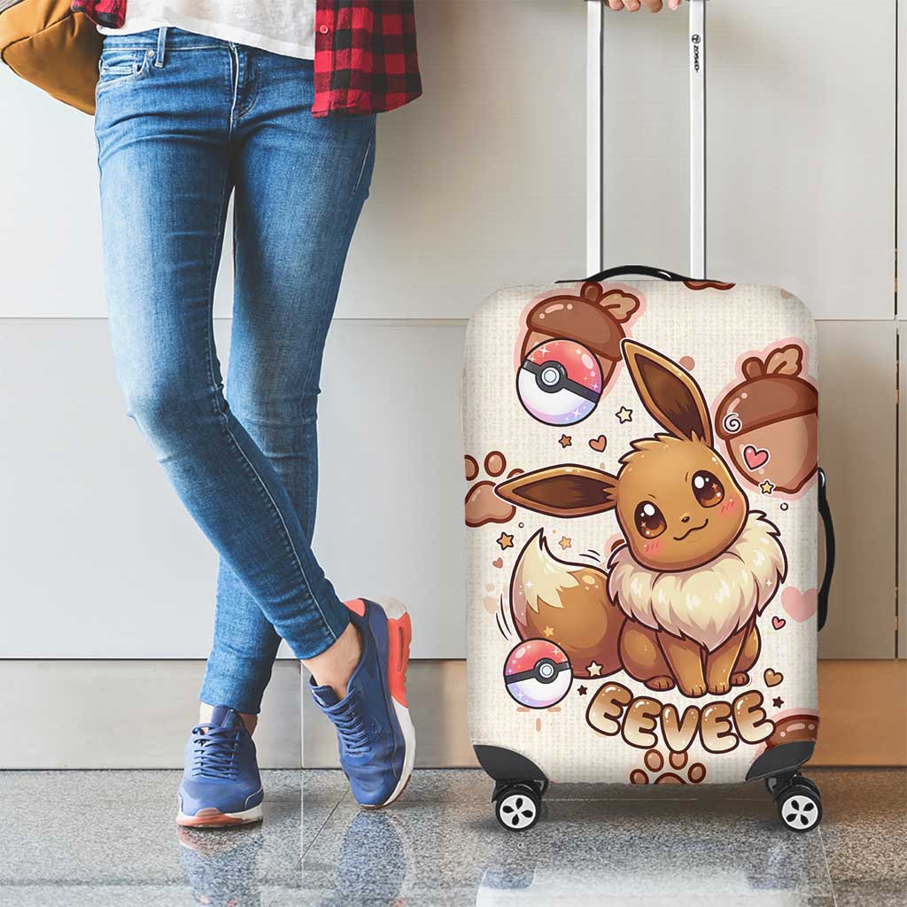 Eevee Luggage Cover Cozy Autumn Acorn Art