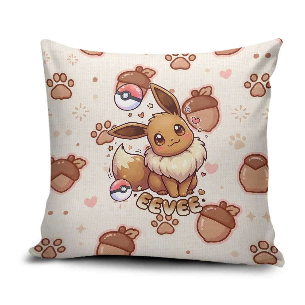 Eevee Pillow Cover Cozy Autumn Acorn Art