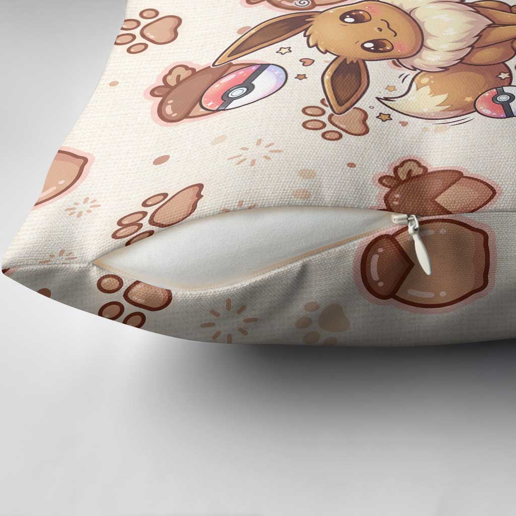 Eevee Pillow Cover Cozy Autumn Acorn Art