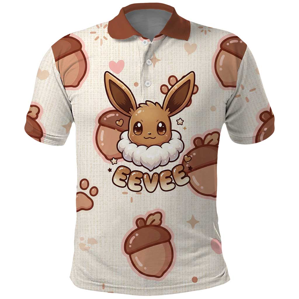 Eevee Polo Shirt Cozy Autumn Acorn Art