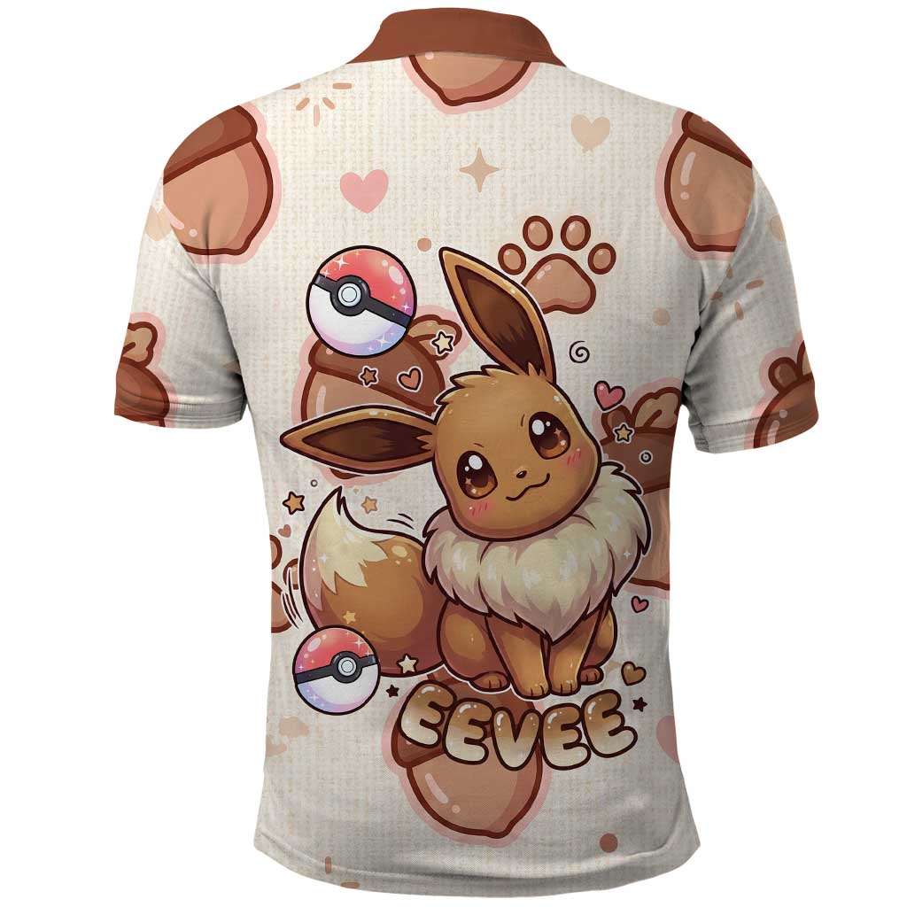 Eevee Polo Shirt Cozy Autumn Acorn Art