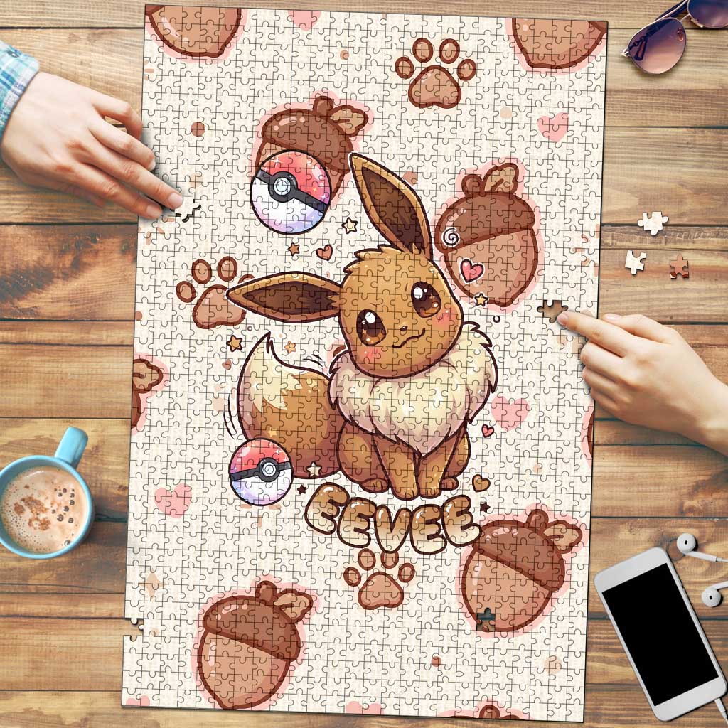 Eevee Puzzle Cozy Autumn Acorn Art