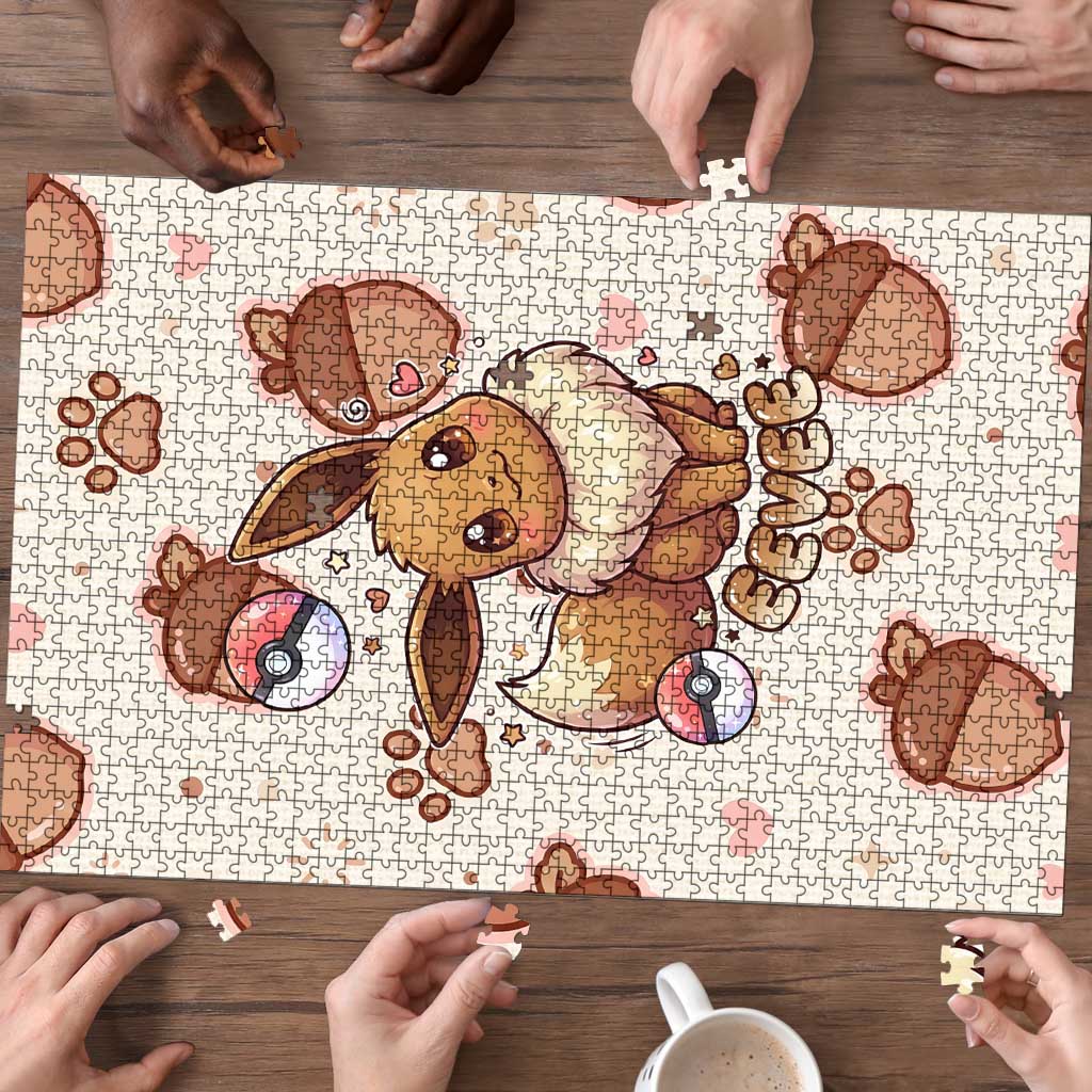 Eevee Puzzle Cozy Autumn Acorn Art