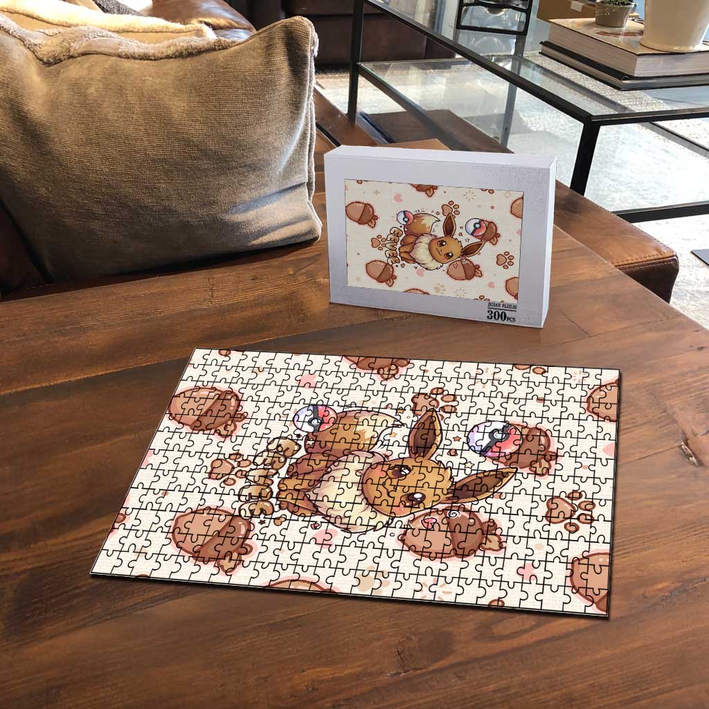 Eevee Puzzle Cozy Autumn Acorn Art