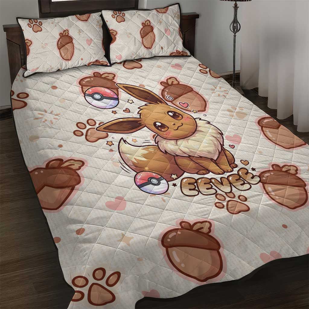 Eevee Quilt Bed Set Cozy Autumn Acorn Art
