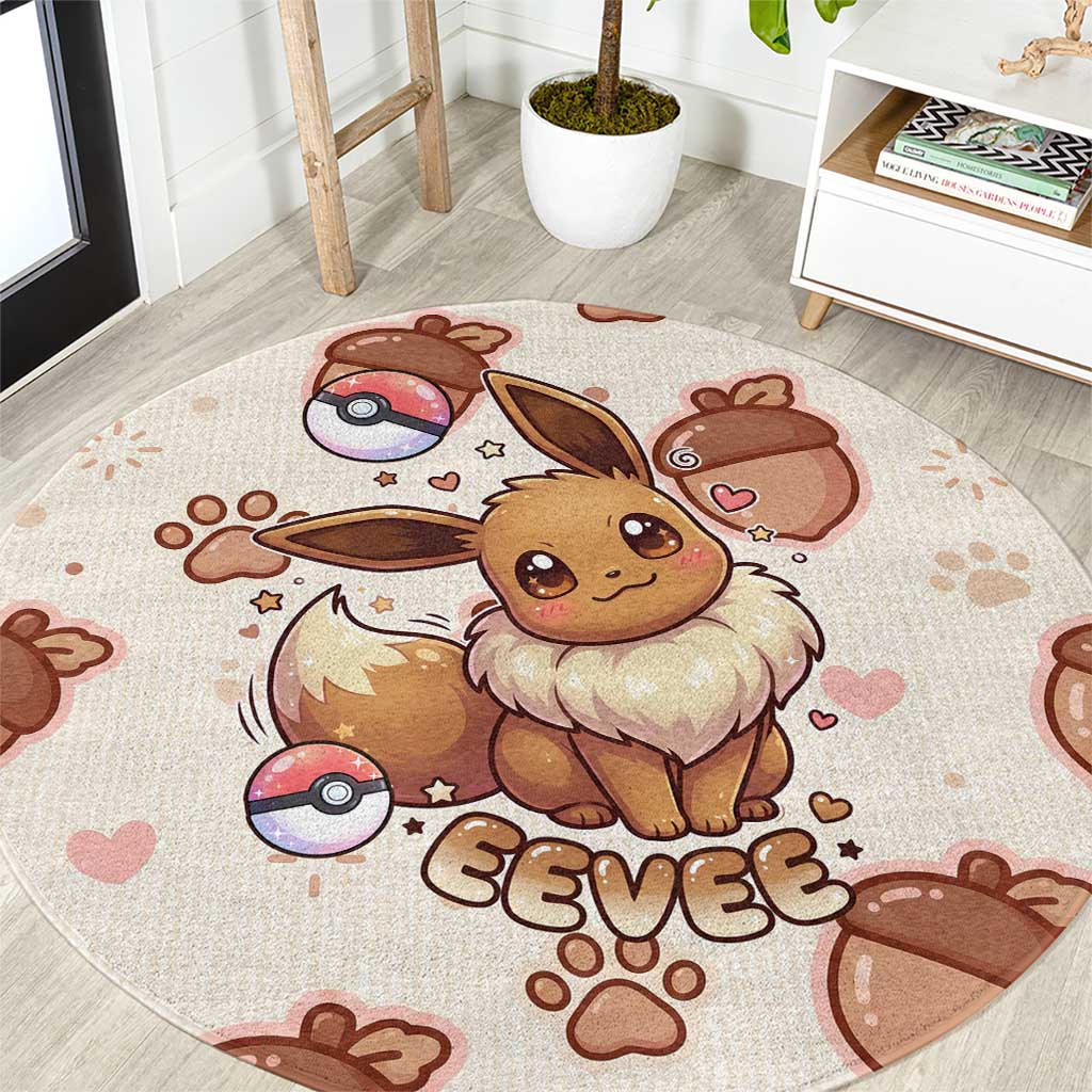 Eevee Round Carpet Cozy Autumn Acorn Art
