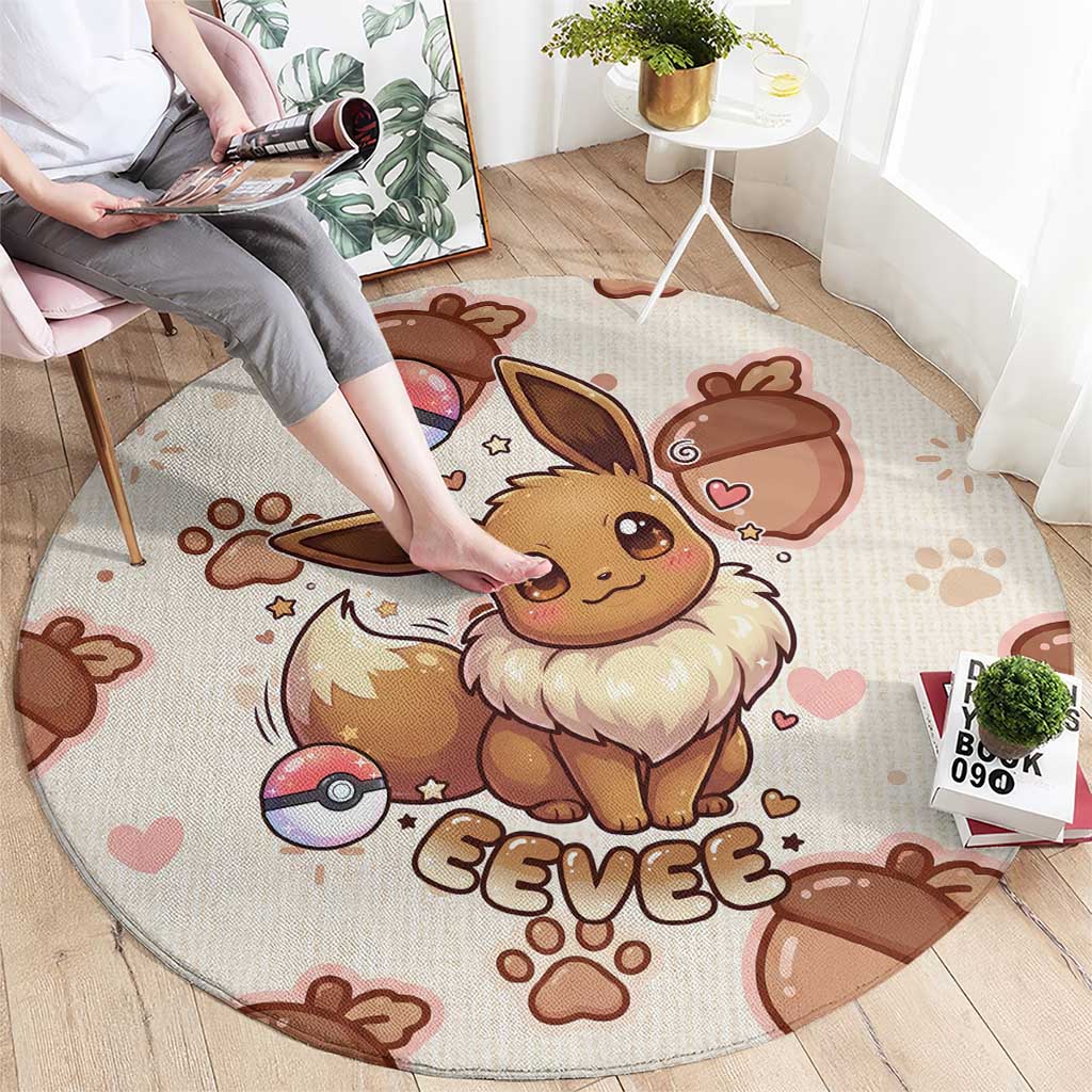 Eevee Round Carpet Cozy Autumn Acorn Art