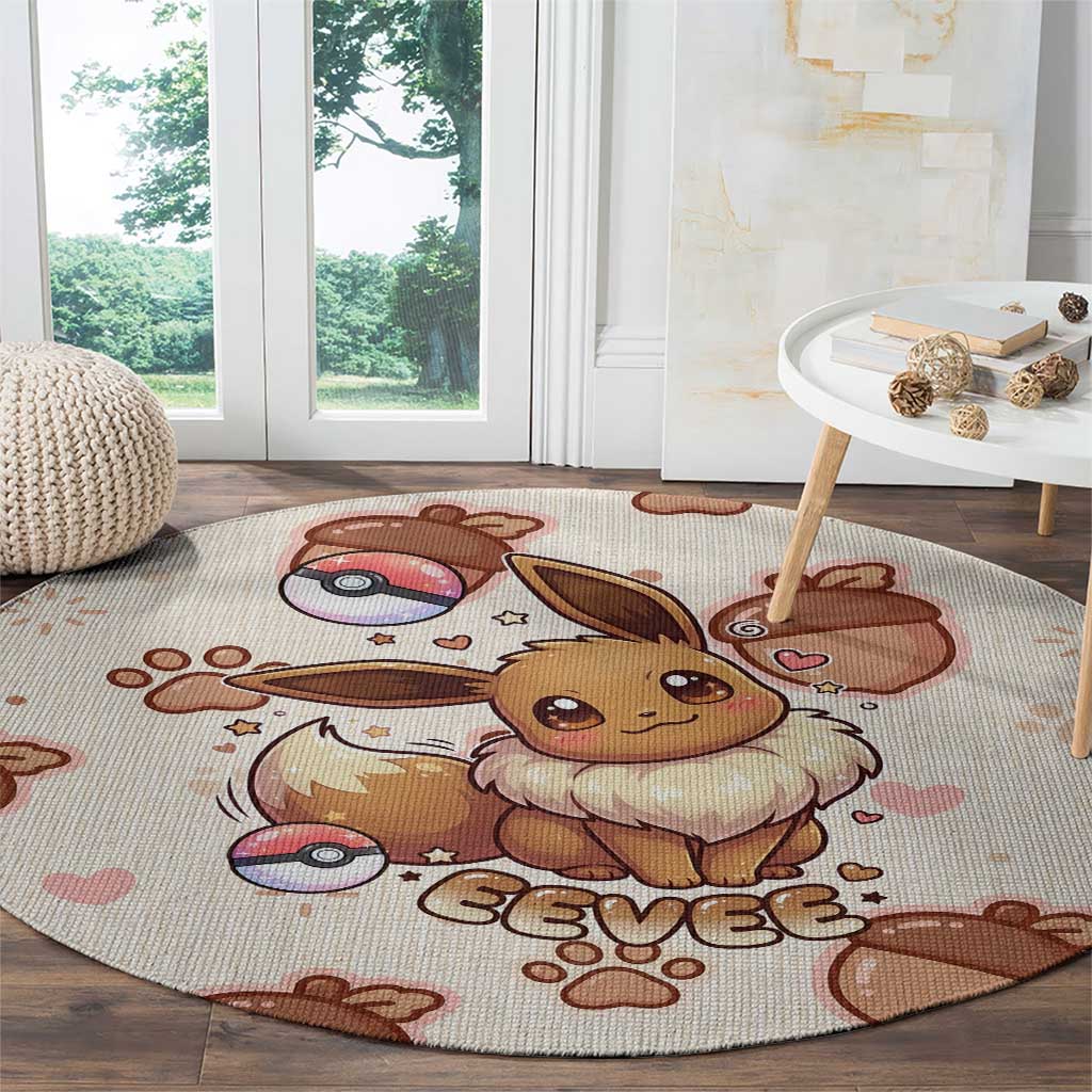 Eevee Round Carpet Cozy Autumn Acorn Art