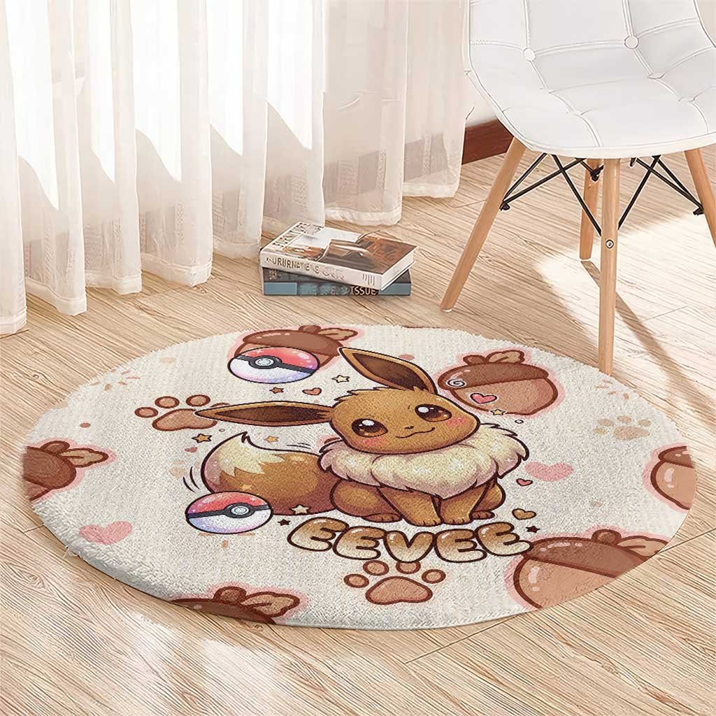 Eevee Round Carpet Cozy Autumn Acorn Art