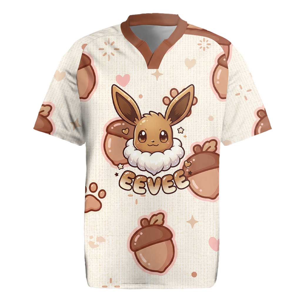 Eevee Rugby Jersey Cozy Autumn Acorn Art