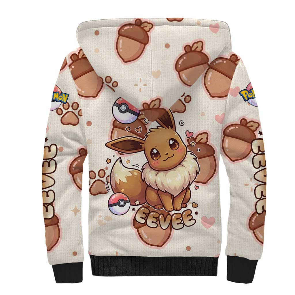 Eevee Sherpa Hoodie Cozy Autumn Acorn Art