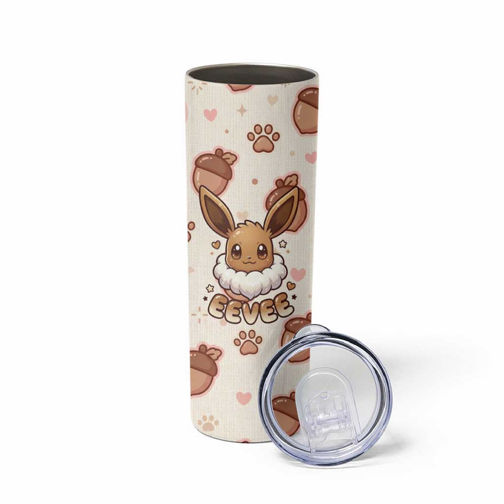 Eevee Skinny Tumbler Cozy Autumn Acorn Art