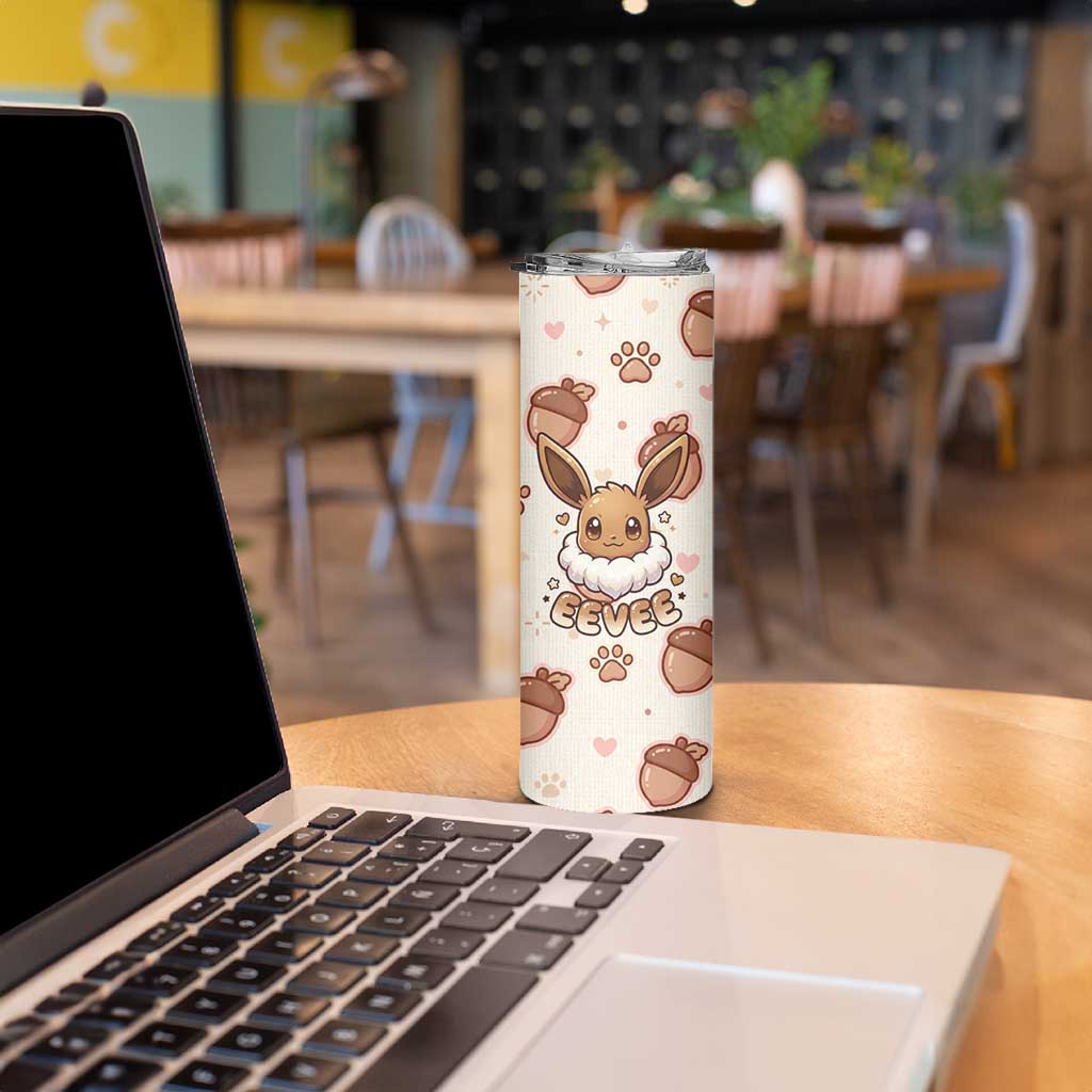 Eevee Skinny Tumbler Cozy Autumn Acorn Art