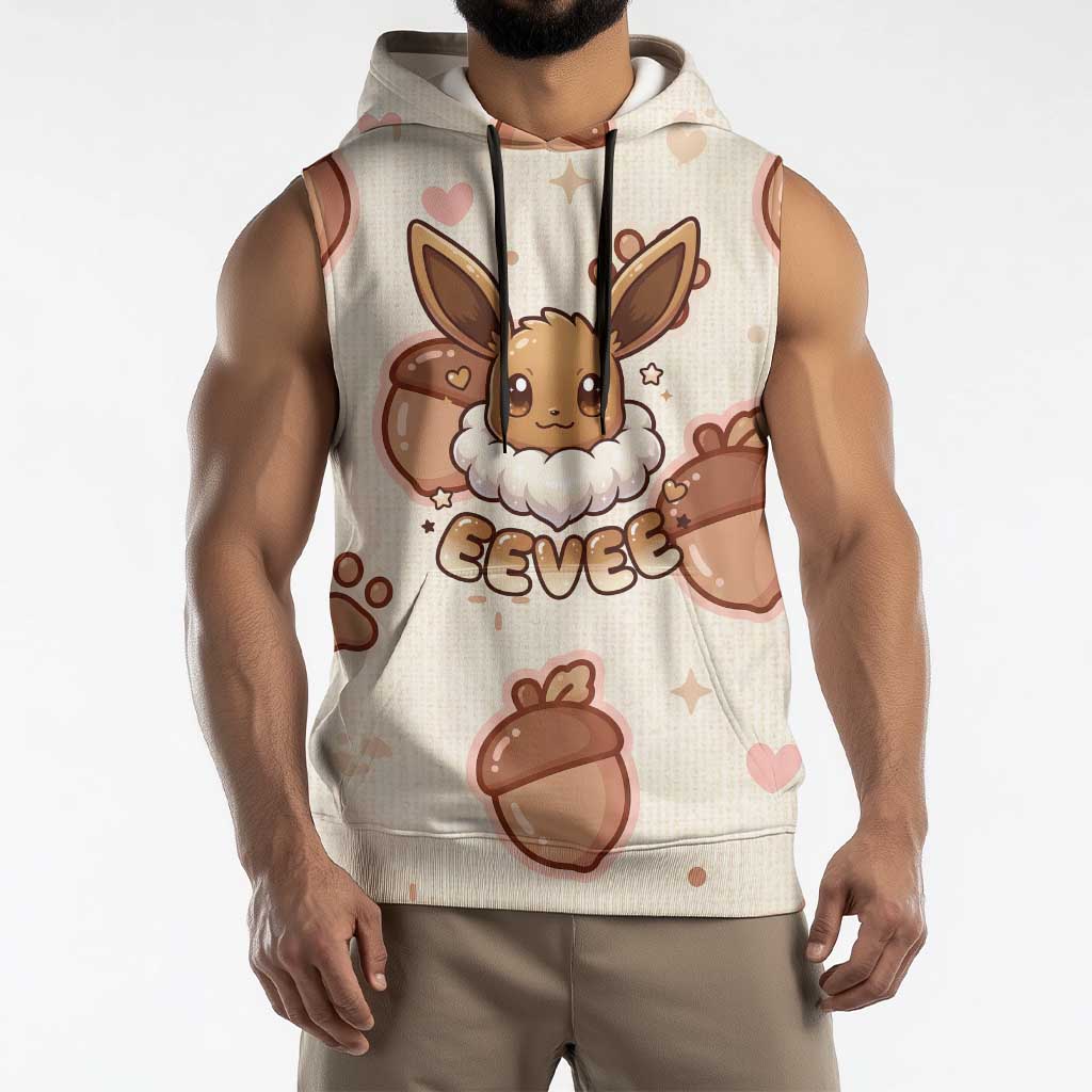 Eevee Sleeveless Hoodie Cozy Autumn Acorn Art