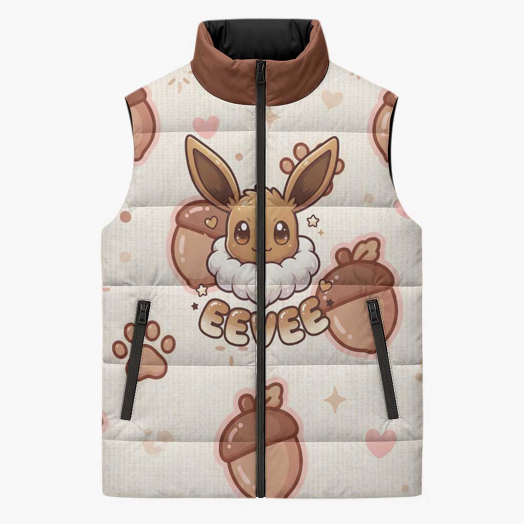 Eevee Sleeveless Puffer Jacket Cozy Autumn Acorn Art