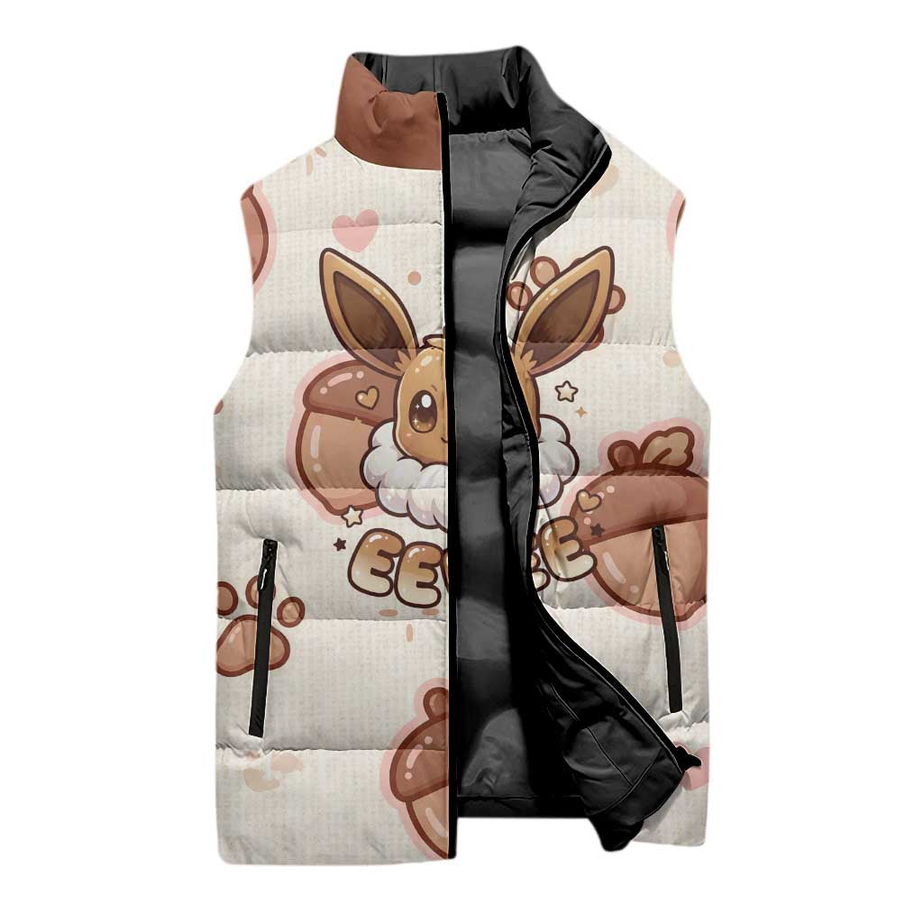 Eevee Sleeveless Puffer Jacket Cozy Autumn Acorn Art