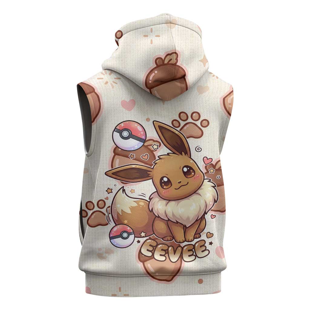 Eevee Sleeveless Zip Hoodie Cozy Autumn Acorn Art