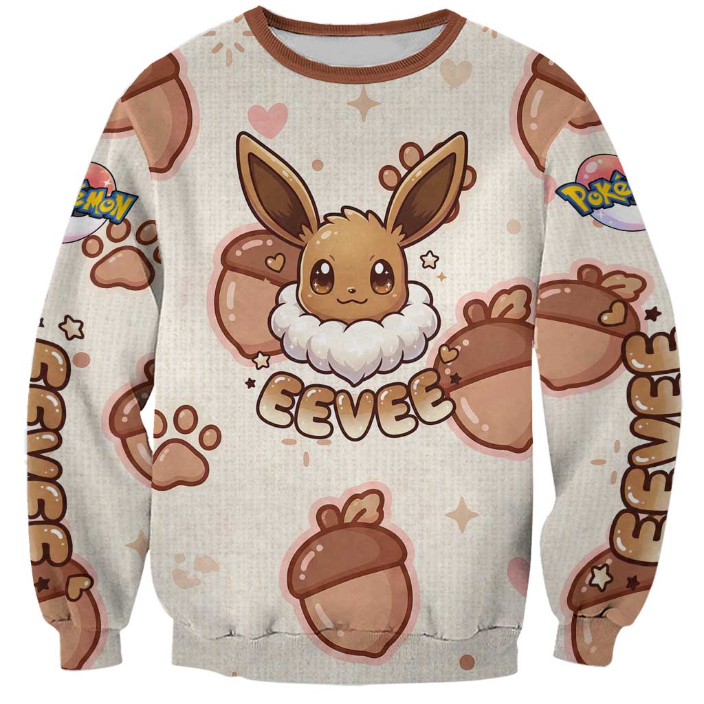 Eevee Sweatshirt Cozy Autumn Acorn Art