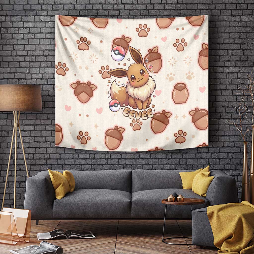 Eevee Tapestry Cozy Autumn Acorn Art