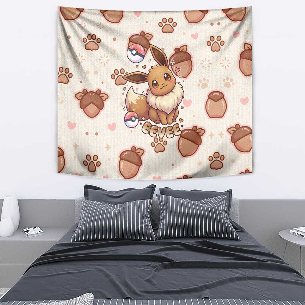 Eevee Tapestry Cozy Autumn Acorn Art