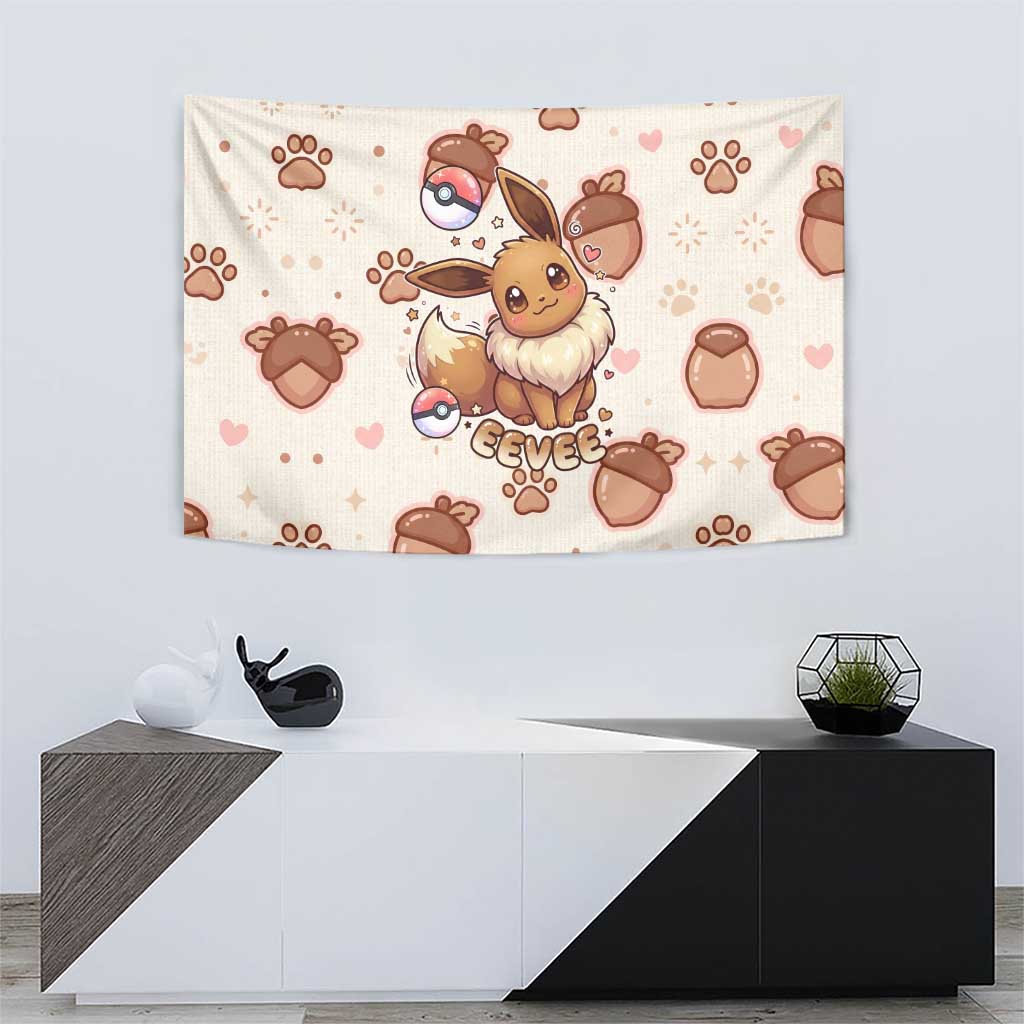 Eevee Tapestry Cozy Autumn Acorn Art