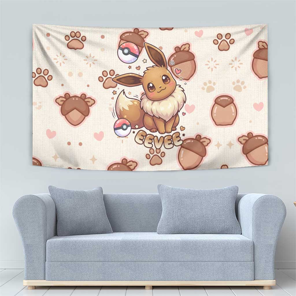 Eevee Tapestry Cozy Autumn Acorn Art