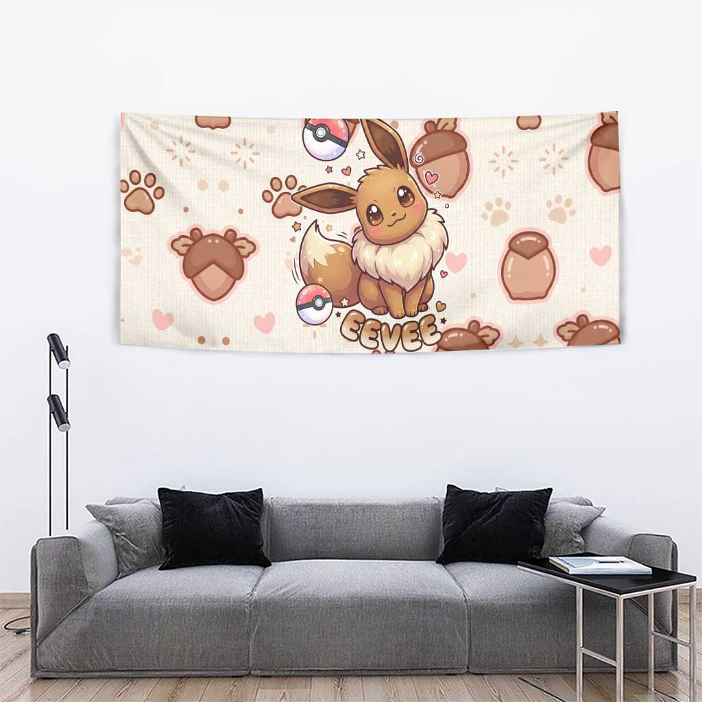 Eevee Tapestry Cozy Autumn Acorn Art