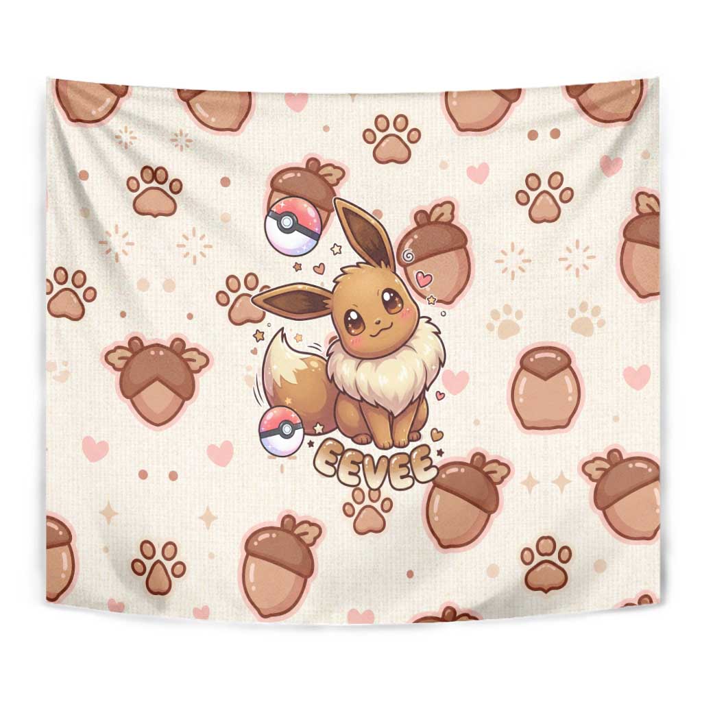 Eevee Tapestry Cozy Autumn Acorn Art