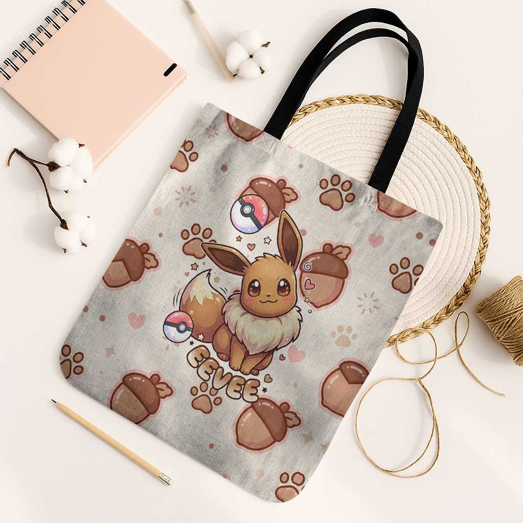 Eevee Tote Bag Cozy Autumn Acorn Art
