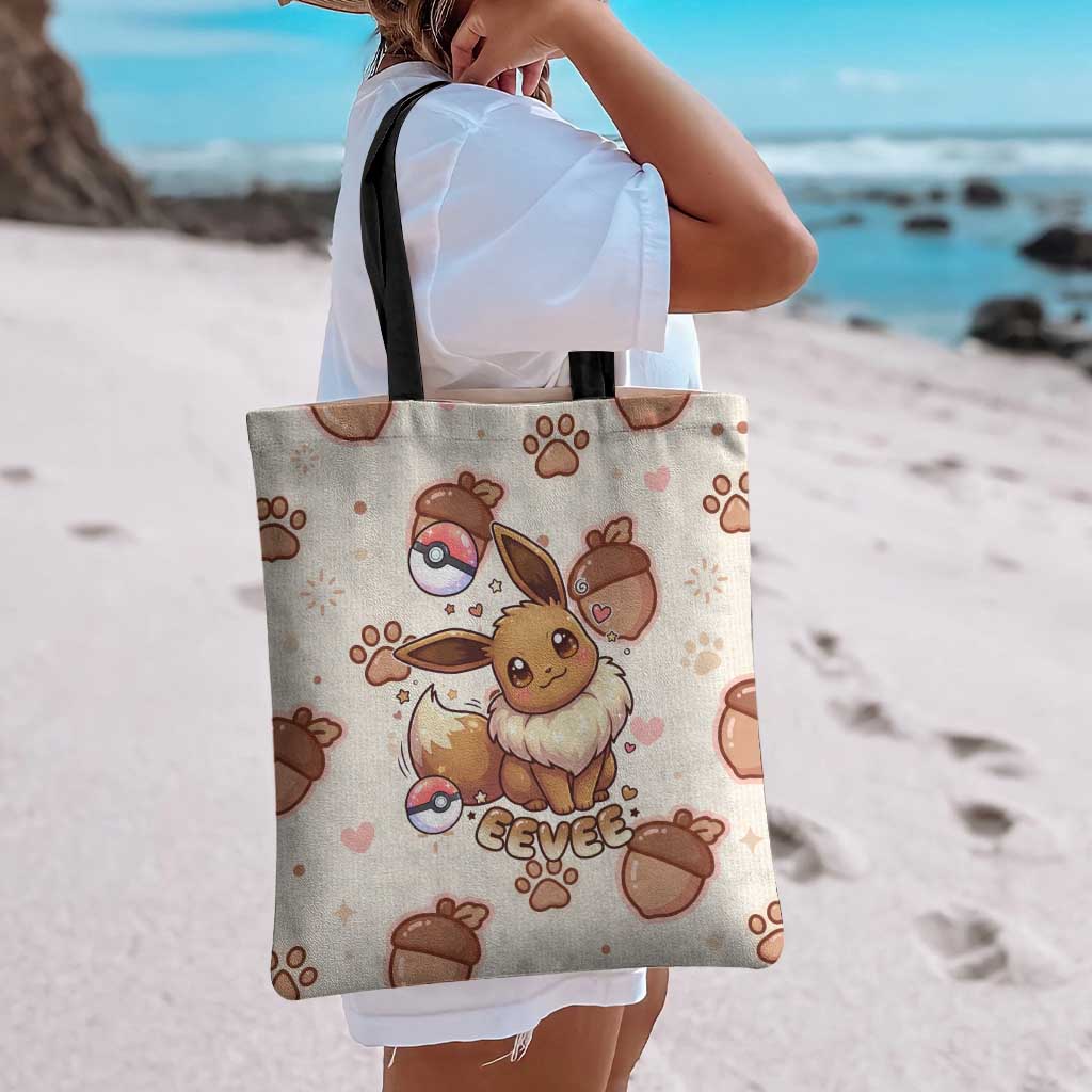 Eevee Tote Bag Cozy Autumn Acorn Art