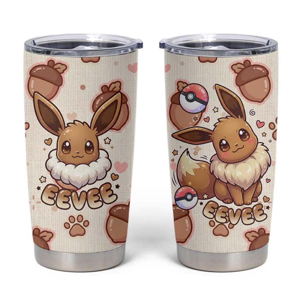 Eevee Tumbler Cup Cozy Autumn Acorn Art