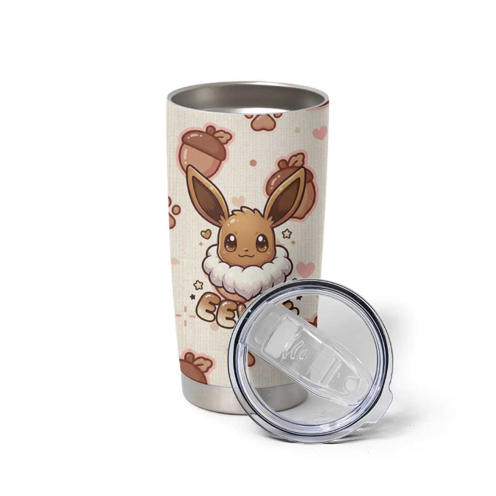 Eevee Tumbler Cup Cozy Autumn Acorn Art